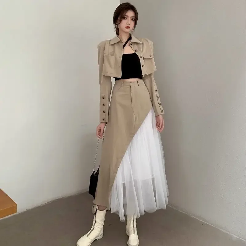 Insozkdg Womens Blazer Sets Short Jacket Midi Skirts Spring Office Ladies High Waist Tulle Long Skirt Women Clothes
Insozkdg Womens Blazer Sets Short Jacket Midi Skirts Spring Office Ladies High Waist Tulle Long Skirt Women Clothes