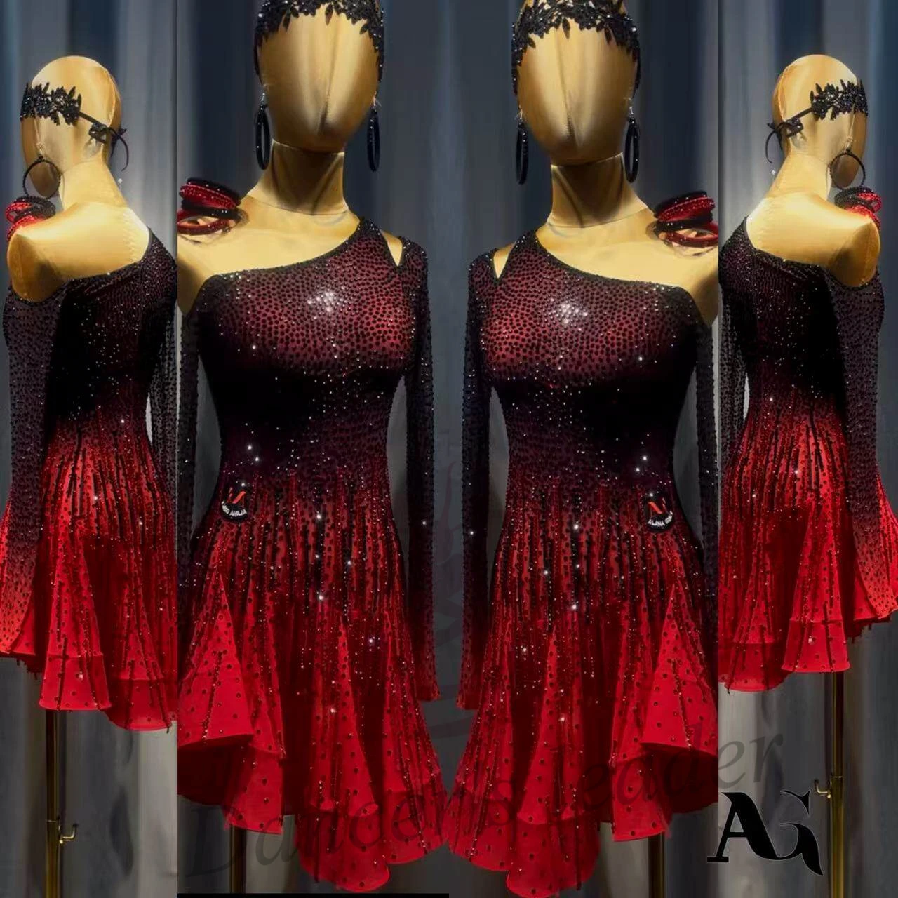 Latin Dance AB Stone Female Adult Children High end Customized Fishbone Wave Long Sleeve Samba Performance Dress
Latin Dance AB Stone Female Adult Children High end Customized Fishbone Wave Long Sleeve Samba Performance Dress