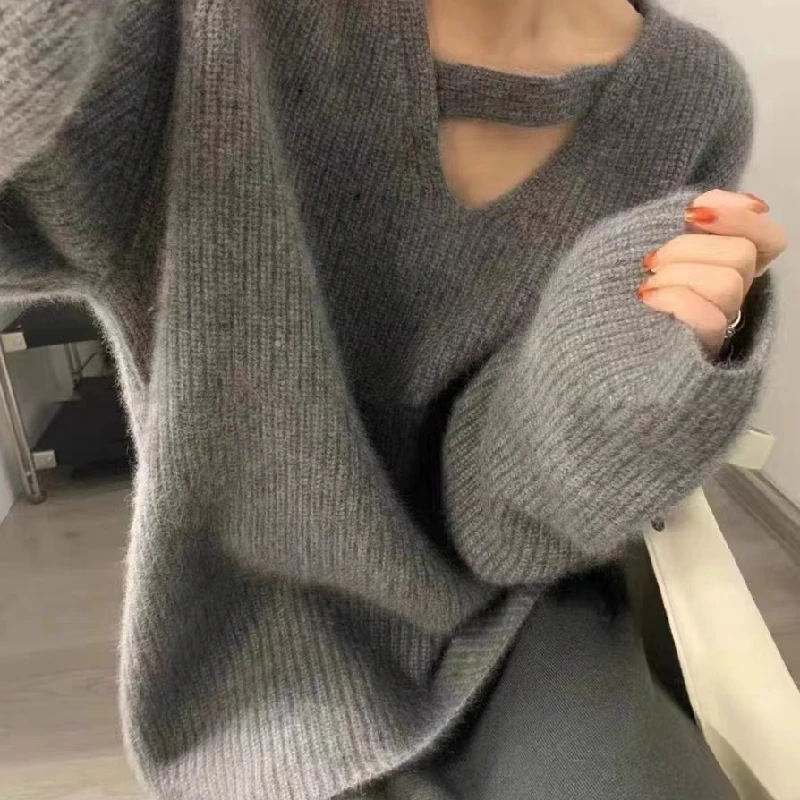 ey V-Ne Hollow out Knitted Soft Sweater Women's Early Spring Design High-End Lazy Sle Comfortable Loose Fit Long Sve
ey V-Ne Hollow out Knitted Soft Sweater Women's Early Spring Design High-End Lazy Sle Comfortable Loose Fit Long Sve