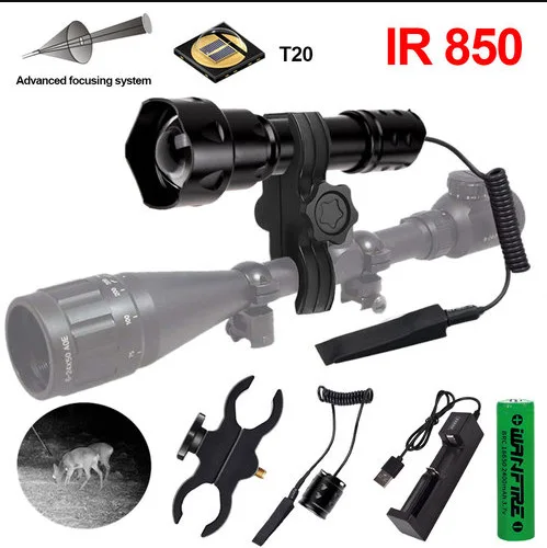 T20 IR 5W 850NM/5W 940NM Adjustable Zoom Infrared Flashlight
T20 IR 5W 850NM/5W 940NM Adjustable Zoom Infrared Flashlight