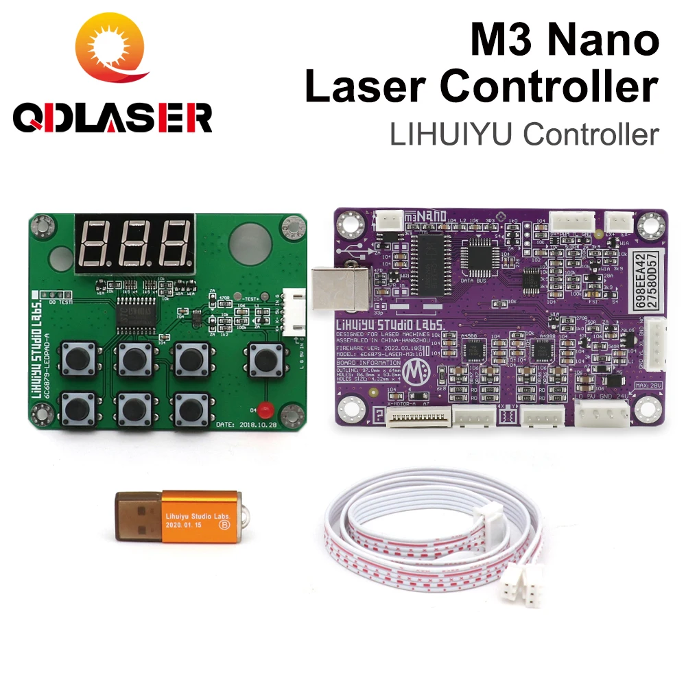 QDLASER LIHUIYU Laser M3 Nano Controller Motherboard + panel + dongle B system For Engraving machine cutter DIY 3020 3040 K40
QDLASER LIHUIYU Laser M3 Nano Controller Motherboard + panel + dongle B system For Engraving machine cutter DIY 3020 3040 K40