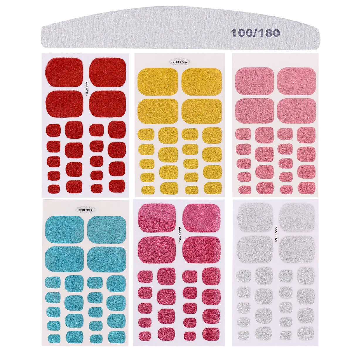 6 Sheets Glitter Nail Sticker Fashion DIY Manicure Decoration Creative Nail Beauty Decal for Women Female with 1pc Nail File
6 Sheets Glitter Nail Sticker Fashion DIY Manicure Decoration Creative Nail Beauty Decal for Women Female with 1pc Nail File