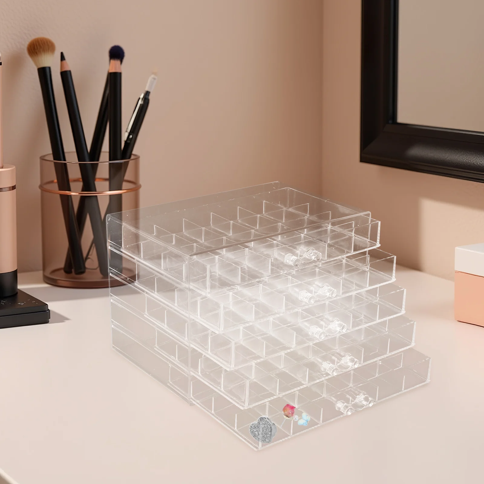 Acrylic Earring Organizer 5 Drawers 120 Compartments Transparent Jewelry Storage Box Display Case Ear Stud Rings Necklace Holder
Acrylic Earring Organizer 5 Drawers 120 Compartments Transparent Jewelry Storage Box Display Case Ear Stud Rings Necklace Holder