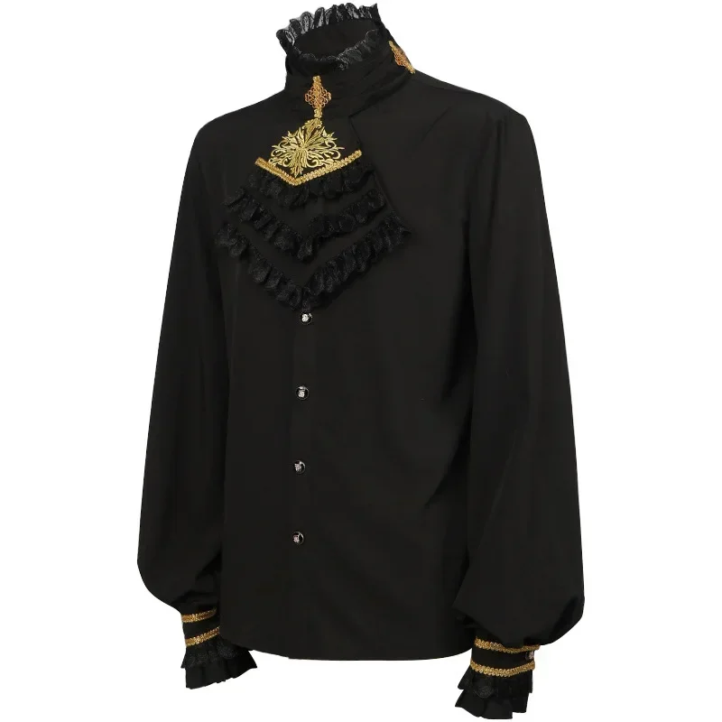 2025 2023 European and American New Fashion Gothic Ruffled Standing Collar Long Sleeve Men's Tie Shirt Pleated Cuff Men's Shirt
2025 2023 European and American New Fashion Gothic Ruffled Standing Collar Long Sleeve Men's Tie Shirt Pleated Cuff Men's Shirt
