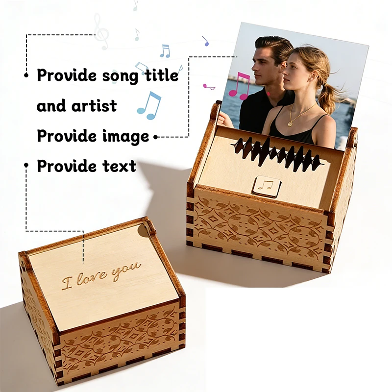 Custom Wooden Photo Personalized Digital Music Box With Text Anniversary For Couples Lovers Mother's Day Gifts
Custom Wooden Photo Personalized Digital Music Box With Text Anniversary For Couples Lovers Mother's Day Gifts