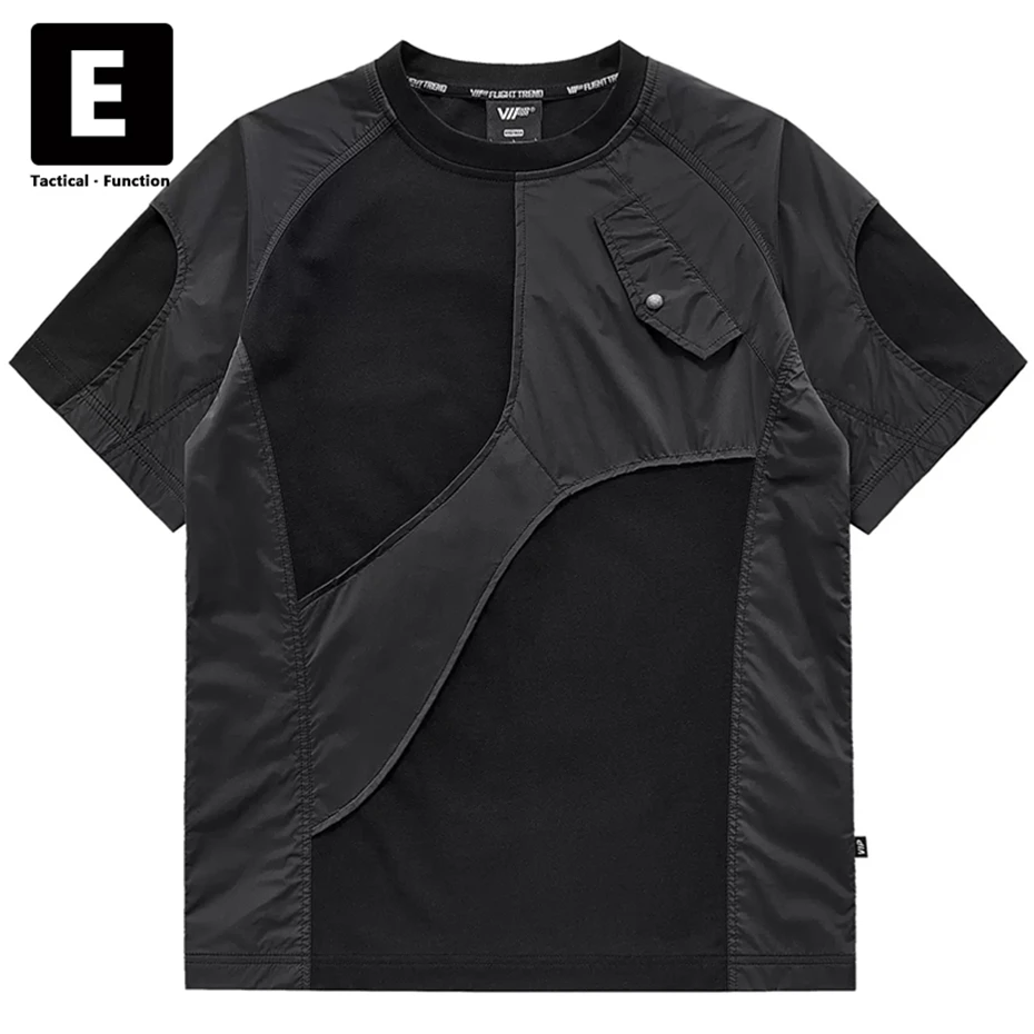 Black Techwear T-shirt Men Summer Short Sleeve Tops Tees Hip Hop Streetwear Patchwork Cargo Tshirt Male
Black Techwear T-shirt Men Summer Short Sleeve Tops Tees Hip Hop Streetwear Patchwork Cargo Tshirt Male