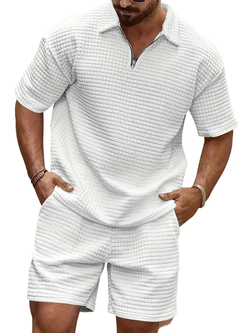 2026 New Summer New Men's Casual Trend Waffle Solid Color Lapel Short Sleeved Shorts Sports Suit
2026 New Summer New Men's Casual Trend Waffle Solid Color Lapel Short Sleeved Shorts Sports Suit