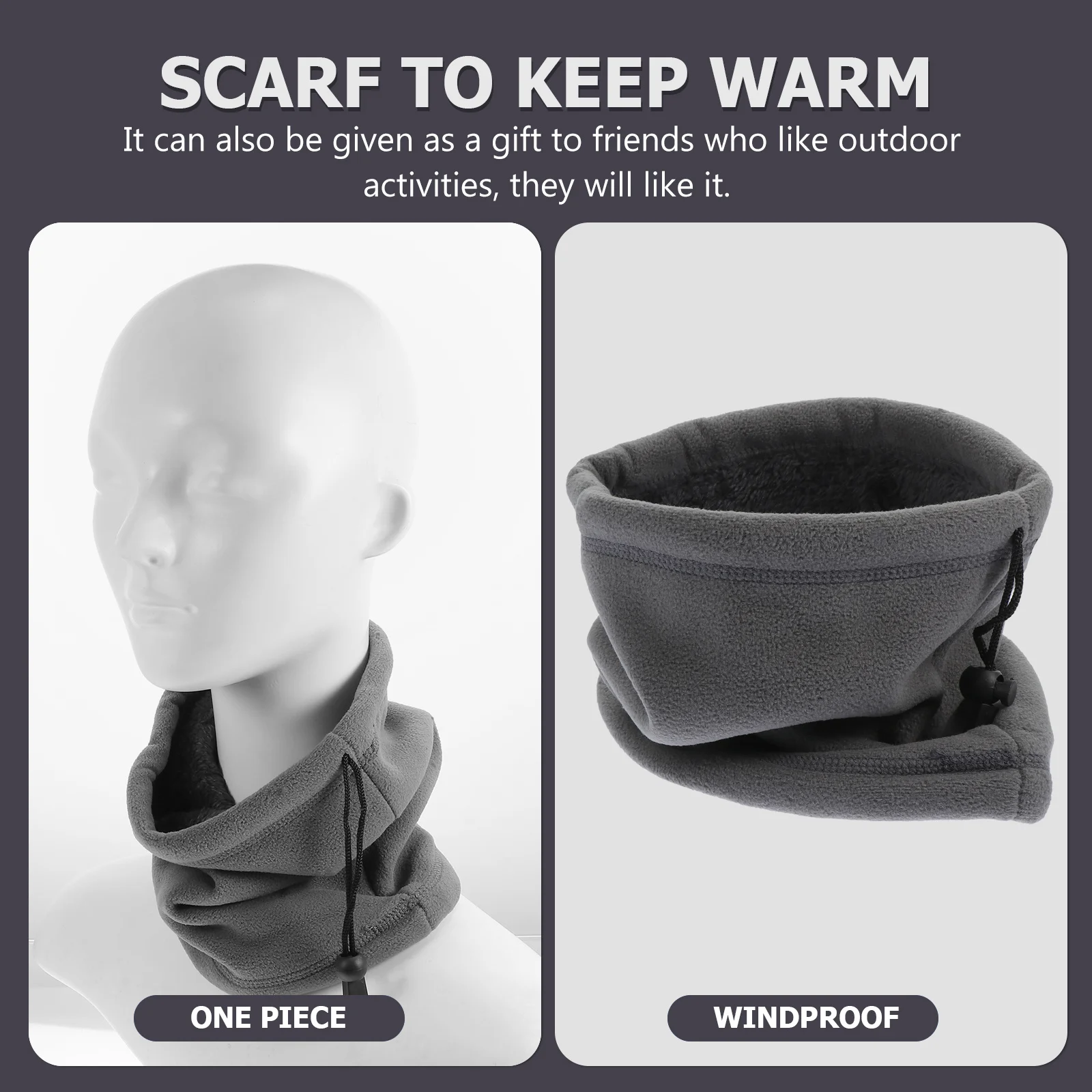 1Pcs Warm Neck Cover Comfortable Soft Neck Protector Windproof Winter Hiking Accessory Drawstring Design Outdoor Accessory
1Pcs Warm Neck Cover Comfortable Soft Neck Protector Windproof Winter Hiking Accessory Drawstring Design Outdoor Accessory