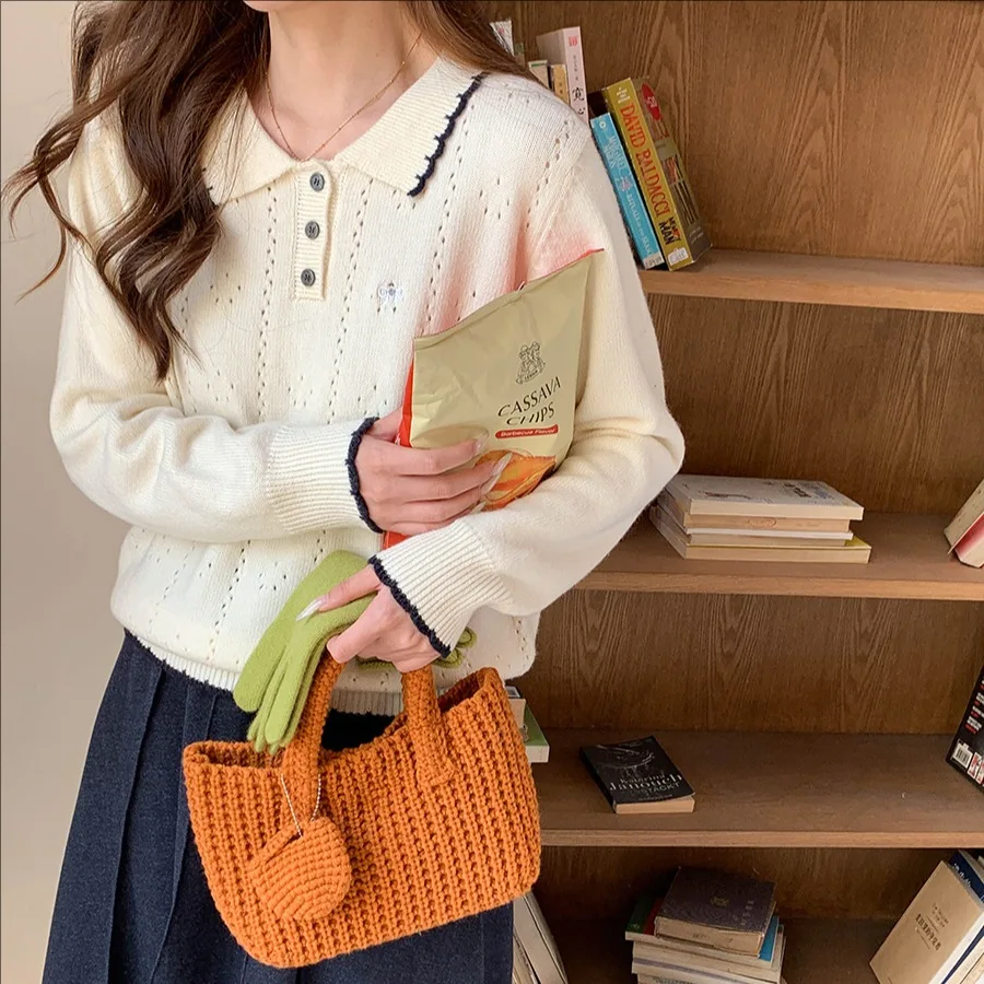 Women's Casual Pullover Hollow Bow Embroidered Sweater Spring Autumn New Style Comfortable Knitted Sweater for Ladies
Women's Casual Pullover Hollow Bow Embroidered Sweater Spring Autumn New Style Comfortable Knitted Sweater for Ladies