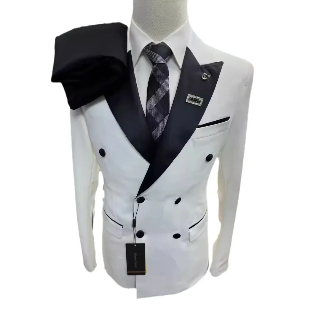 Formal Men Suits Double Breasted 2 Pcs Groom Tuxedo For Wedding Peak Lapel Male Fashion Suit Jacket With Pants
Formal Men Suits Double Breasted 2 Pcs Groom Tuxedo For Wedding Peak Lapel Male Fashion Suit Jacket With Pants