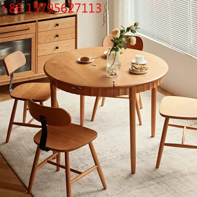 A13 Nordic solid wood round table simple household cherry wood round dining table log casual dining table
A13 Nordic solid wood round table simple household cherry wood round dining table log casual dining table