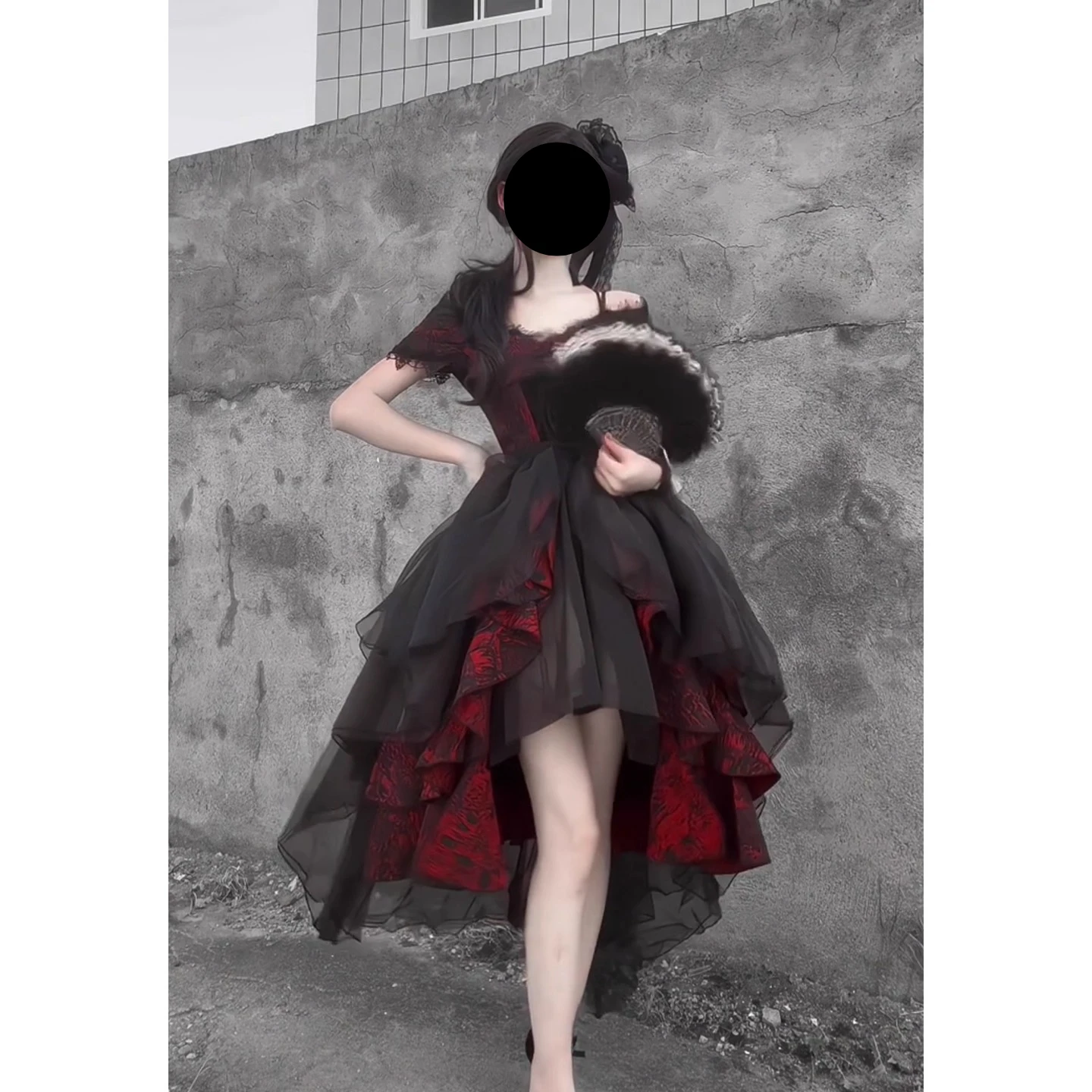 Y2K Off-Shoulder Dress Original Black and Red Gothic Dark Lolita Dresses Women's Slim Fit Retro Elegant Irregular Long Dress2026
Y2K Off-Shoulder Dress Original Black and Red Gothic Dark Lolita Dresses Women's Slim Fit Retro Elegant Irregular Long Dress2026
