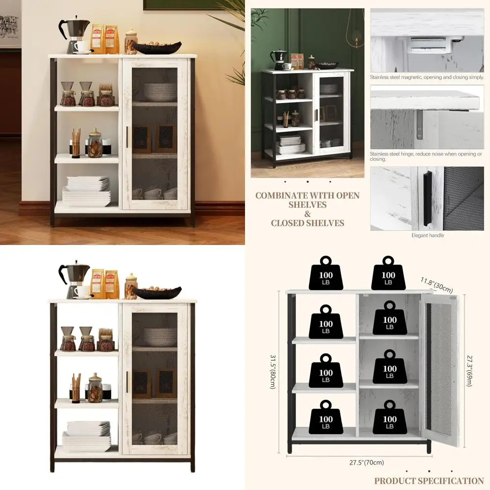 Compact Kitchen Bar Cabinet with Storage, 27.5 Mini Dining Sideboard, Corner Buffet Cabinet for Beverages, White Farmhouse Coffe
Compact Kitchen Bar Cabinet with Storage, 27.5 Mini Dining Sideboard, Corner Buffet Cabinet for Beverages, White Farmhouse Coffe