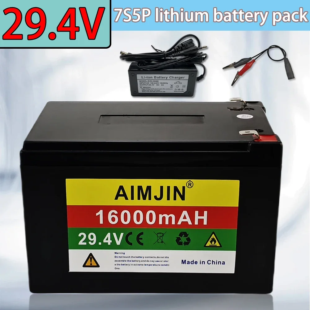 24V 7S5P battery pack Battery 29,4V 16000mAh high power 18650 lithium ion with BMS for various tools+charger
24V 7S5P battery pack Battery 29,4V 16000mAh high power 18650 lithium ion with BMS for various tools+charger