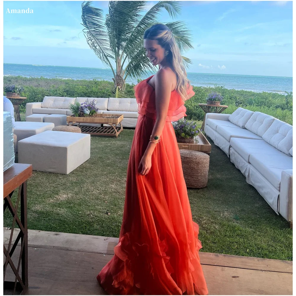 Amanda Customized Orange One Shoulder Pleated Prom Dresses Elegant Sleeveless vestidos de noche Floor-Length Formal Evening 2025
Amanda Customized Orange One Shoulder Pleated Prom Dresses Elegant Sleeveless vestidos de noche Floor-Length Formal Evening 2025
