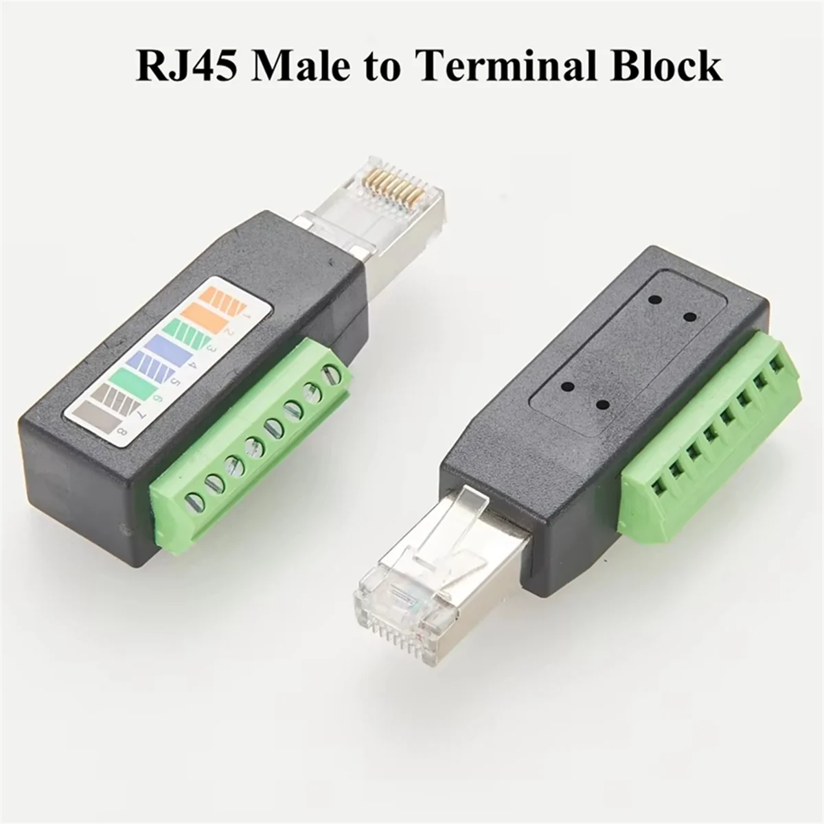 NEW!! RJ45 Screw Terminal Connector RJ45 Solderless Male Plug to 8-Pin Terminal Block Adapter for Ethernet Cat5 /6/7 AV
NEW!! RJ45 Screw Terminal Connector RJ45 Solderless Male Plug to 8-Pin Terminal Block Adapter for Ethernet Cat5 /6/7 AV