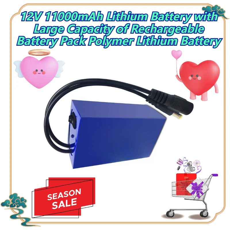 12V 11000mAh Lithium Battery with Large Capacity of Rechargeable Battery Pack Polymer Lithium Battery
12V 11000mAh Lithium Battery with Large Capacity of Rechargeable Battery Pack Polymer Lithium Battery