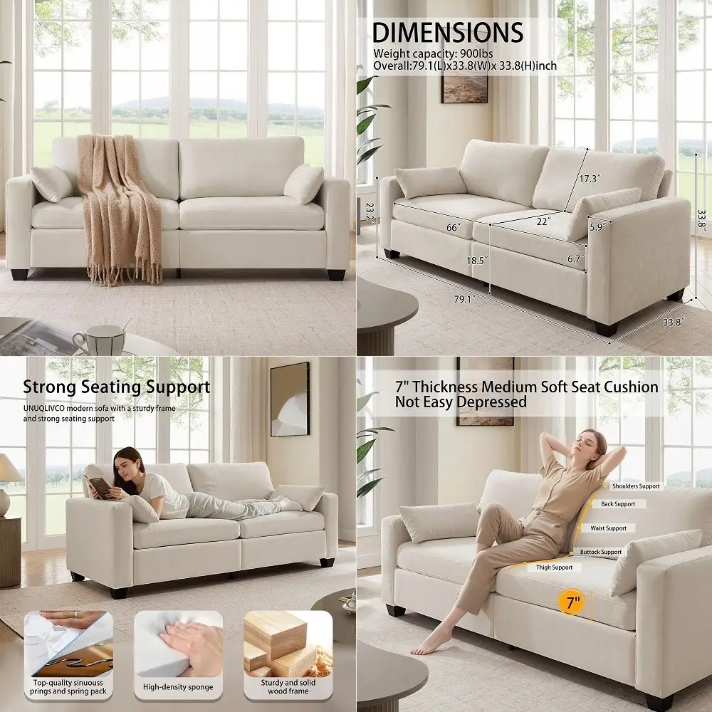 Loveseat Sofa for Living Room, Spring Cushions, Removable Cover, Solid Wood Frame, Wide Armrest, Chenille Fabric Recliner Couch
Loveseat Sofa for Living Room, Spring Cushions, Removable Cover, Solid Wood Frame, Wide Armrest, Chenille Fabric Recliner Couch