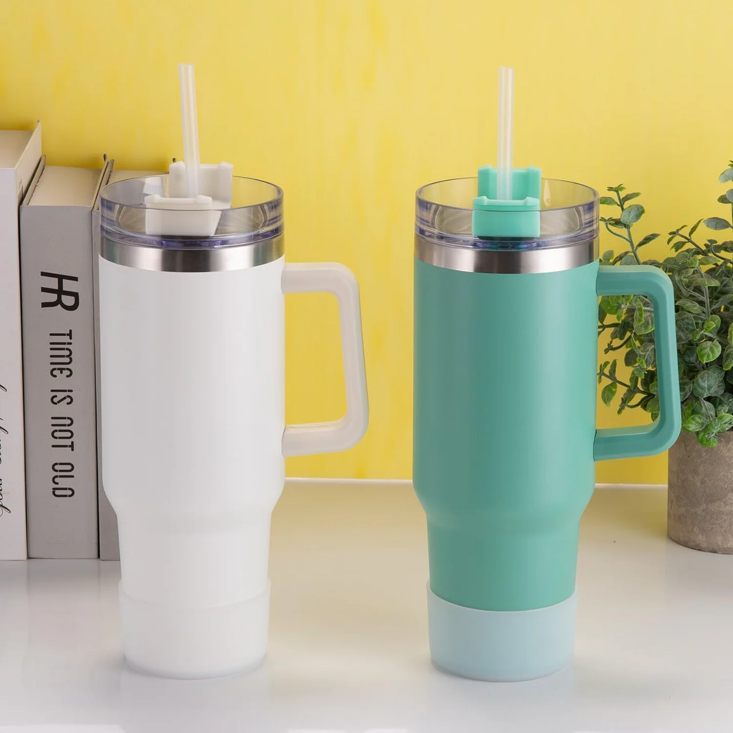 40oz Tumbler with Handle & Straw Lid, 2 Pack Insulated Tumblers Bulk, Silicone Boot, Dishwasher Safe, Iced Cup Gifts for W
40oz Tumbler with Handle & Straw Lid, 2 Pack Insulated Tumblers Bulk, Silicone Boot, Dishwasher Safe, Iced Cup Gifts for W