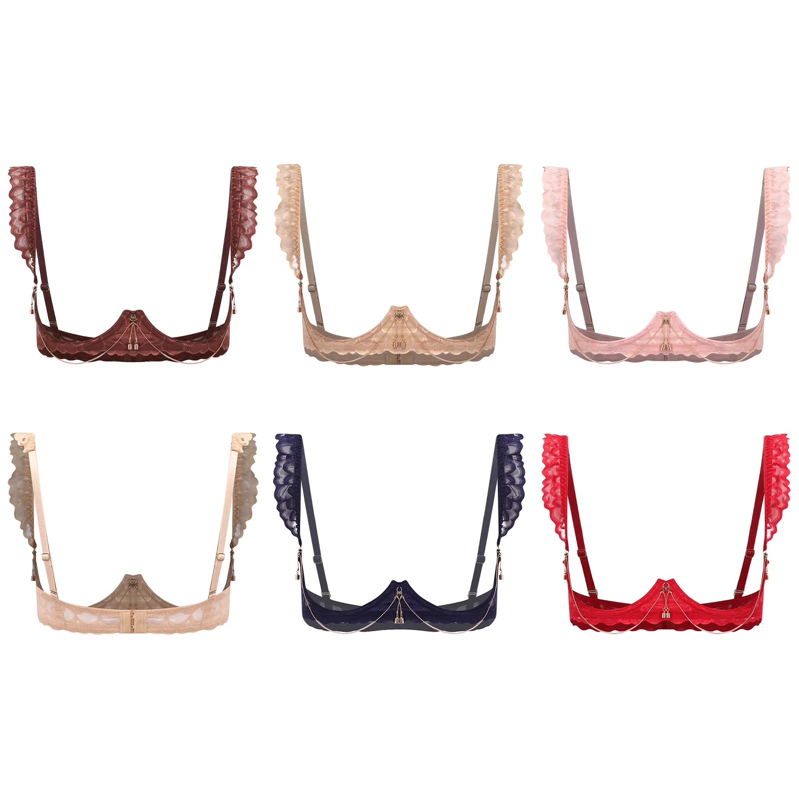 Women Sexy Open Cups Bra Lingerie Push-up Underwire Lace Balconette with Chain Underwear Couple Game Rave Nightclub Nightwear
Women Sexy Open Cups Bra Lingerie Push-up Underwire Lace Balconette with Chain Underwear Couple Game Rave Nightclub Nightwear