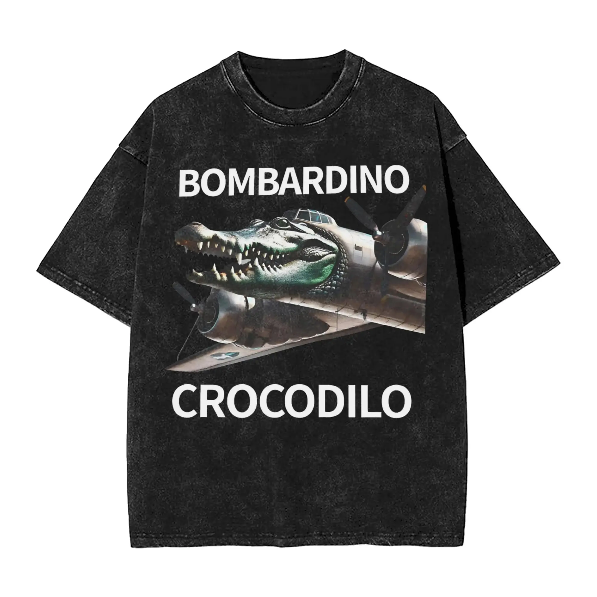 Funny Bombardiro Crocodilo Meme T Shirts Hip Hop Washed Short Sleeve Street T-Shirts Vintage Men Women Streetwear Printed Shirt
Funny Bombardiro Crocodilo Meme T Shirts Hip Hop Washed Short Sleeve Street T-Shirts Vintage Men Women Streetwear Printed Shirt