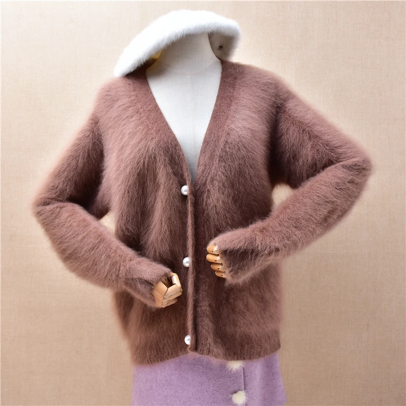 Ladies Women Autumn Winter Clothing Hairy Mink Cashmere Knitted V-Neck Long Sleeves Loose Cardigans Angora Sweater Jacket Coat
Ladies Women Autumn Winter Clothing Hairy Mink Cashmere Knitted V-Neck Long Sleeves Loose Cardigans Angora Sweater Jacket Coat