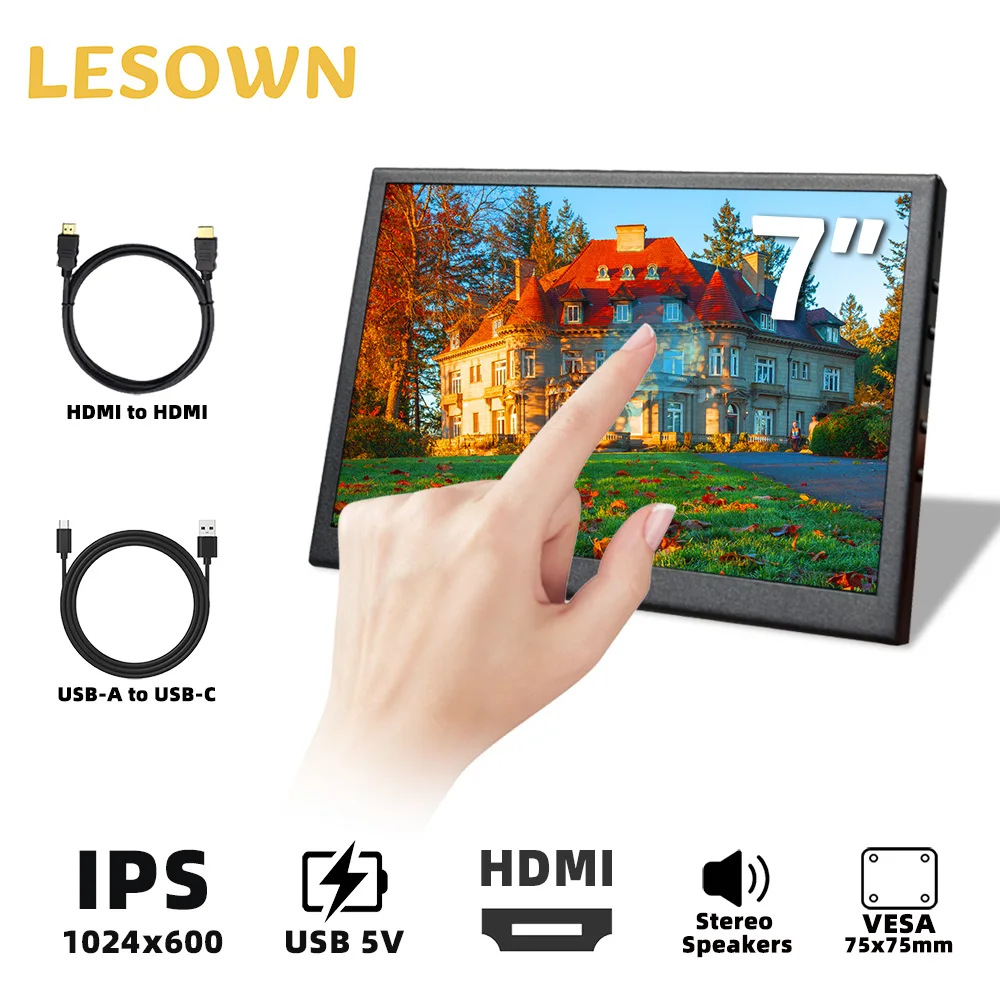 LESOWN 7-дюймовый 1024×600 IPS сенсорный портативный монитор USB-C внешний экран ЖК-камера монитор видеополя установка без драйверов
LESOWN 7-дюймовый 1024×600 IPS сенсорный портативный монитор USB-C внешний экран ЖК-камера монитор видеополя установка без драйверов