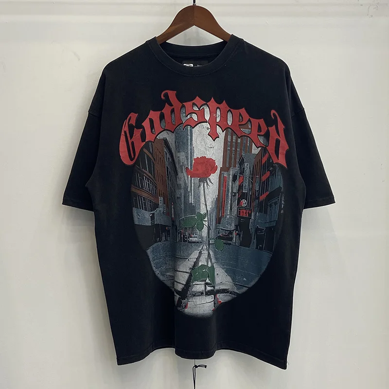 Casual Ventilate Short Sleeve T Shirts Fashion High Quality Printing Men Women GOD SPEED Letter Pattern Tee
Casual Ventilate Short Sleeve T Shirts Fashion High Quality Printing Men Women GOD SPEED Letter Pattern Tee