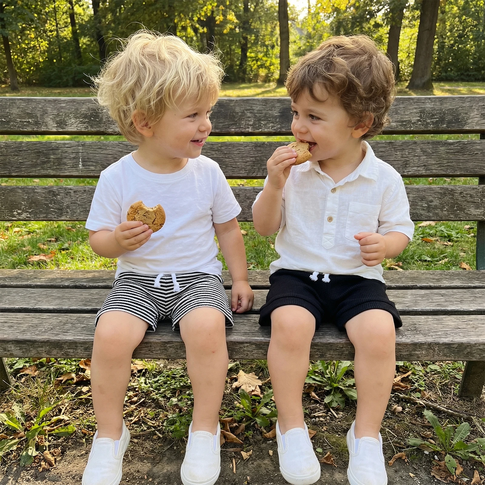 Baby Boys Shorts, Elastic Waist Solid/Stripes Casual Short Summer Bottoms for Daily
Baby Boys Shorts, Elastic Waist Solid/Stripes Casual Short Summer Bottoms for Daily