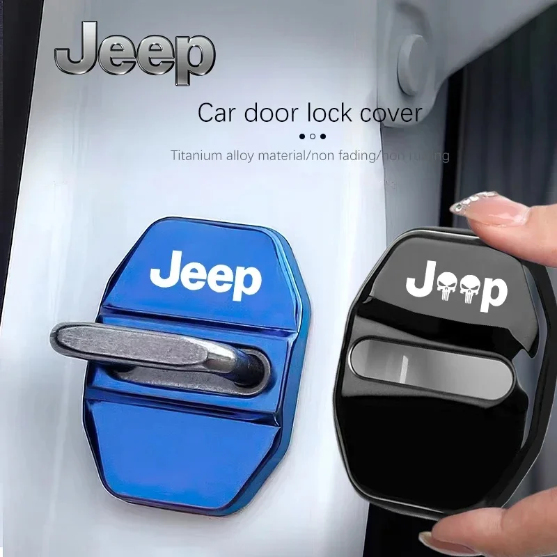4Pcs Zinc Alloy Car Door Lock Cover Protector for Jeep Renegade Wrangler JK JL Grand Cherokee Compass Patriot Car Accessories
4Pcs Zinc Alloy Car Door Lock Cover Protector for Jeep Renegade Wrangler JK JL Grand Cherokee Compass Patriot Car Accessories