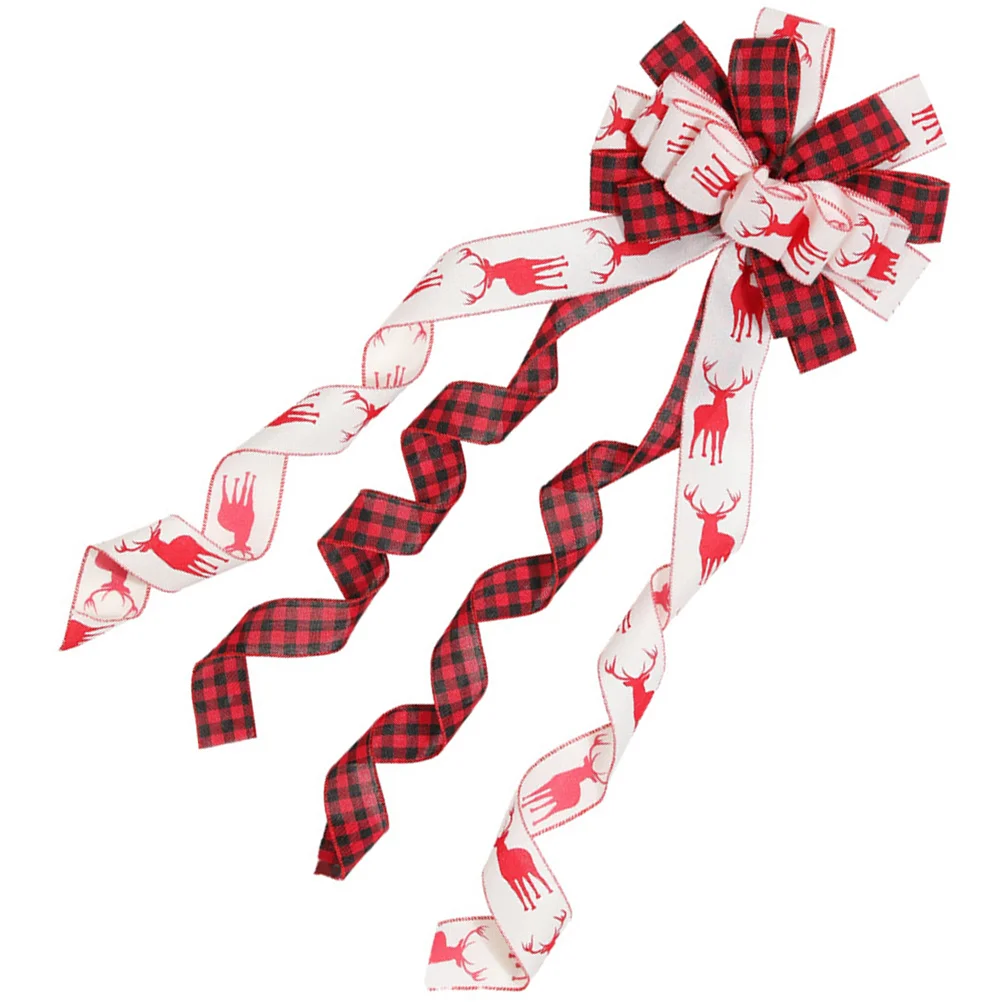 Large Christmas Tree Bow Topper 6.3CM Red Black Plaid Deer Ribbon Treetop Bowknot Wreath Bows Xmas naments Outdoor DIY
Large Christmas Tree Bow Topper 6.3CM Red Black Plaid Deer Ribbon Treetop Bowknot Wreath Bows Xmas naments Outdoor DIY