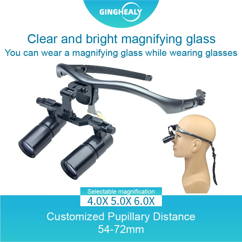 4.0X 5.0X 6.0X Surgery Medical Magnifying Glass Flip-up adjustable interpupillary magnifying glass Can be used with glasses
4.0X 5.0X 6.0X Surgery Medical Magnifying Glass Flip-up adjustable interpupillary magnifying glass Can be used with glasses