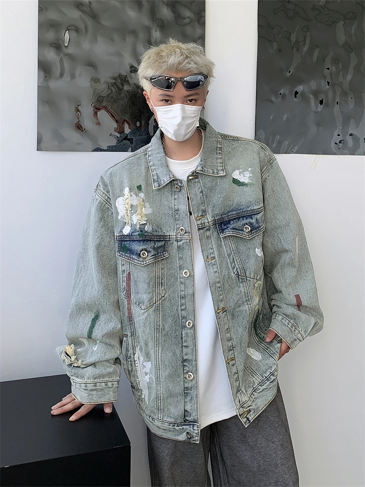 American Style Men's Denim Jacket Autumn Fashion Spattered Workwear Jacket High Street Versatile Design Long Sleeve Shirt
American Style Men's Denim Jacket Autumn Fashion Spattered Workwear Jacket High Street Versatile Design Long Sleeve Shirt