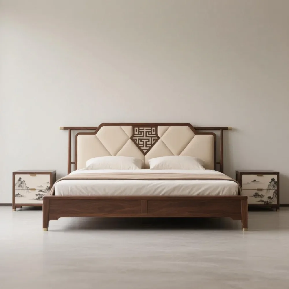 Solid wood double bed 1.8m master bedroom wedding bed modern simple zen bed
Solid wood double bed 1.8m master bedroom wedding bed modern simple zen bed