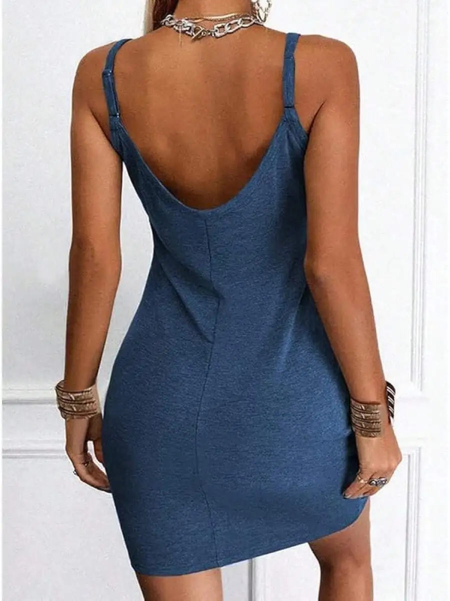Womens Summer Sleeveless Spaghetti Strap Slip Dress Solid Cami Short Casual Dress
Womens Summer Sleeveless Spaghetti Strap Slip Dress Solid Cami Short Casual Dress
