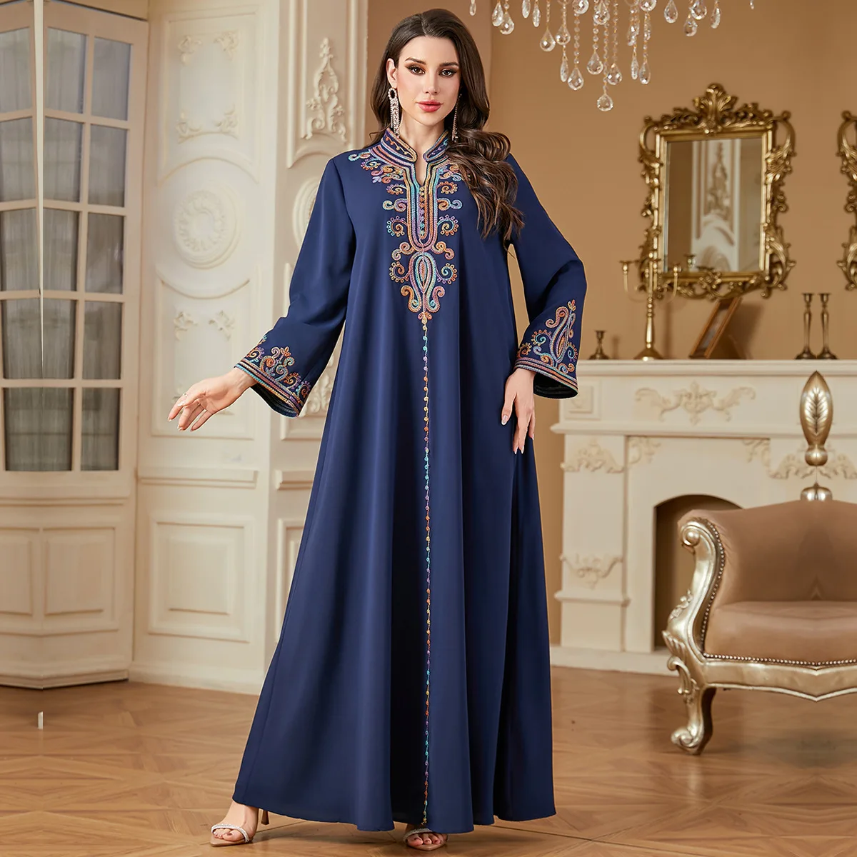Eid Djellaba Morocco Kaftan Dubai Abaya Women Muslim Dress Embroidery Party Gown Turkey Caftan Femme Musulmane Vestidos Jalabiya
Eid Djellaba Morocco Kaftan Dubai Abaya Women Muslim Dress Embroidery Party Gown Turkey Caftan Femme Musulmane Vestidos Jalabiya