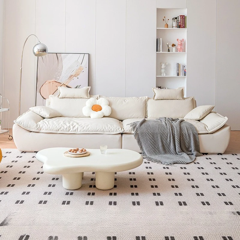 Living room small apartment cream wind lazy silicone leather solid wood fabric sofa
Living room small apartment cream wind lazy silicone leather solid wood fabric sofa
