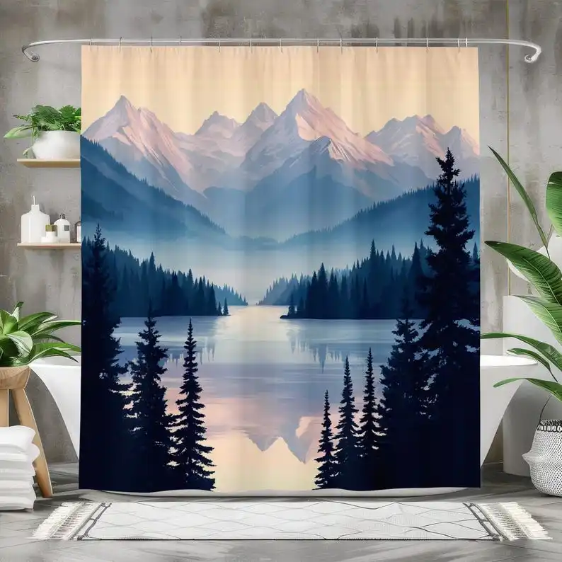 Abstract Mountain Landscape Shower Curtain, Waterproof Fabric Bath Curtain, Artistic Bathroom Decor, Scenic Wilderness Design
Abstract Mountain Landscape Shower Curtain, Waterproof Fabric Bath Curtain, Artistic Bathroom Decor, Scenic Wilderness Design