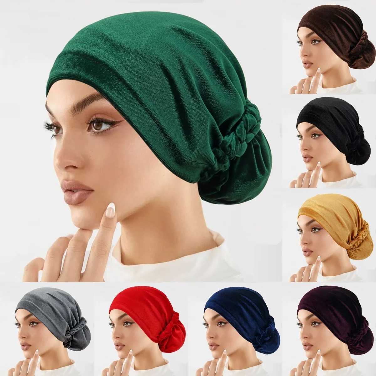 Soft Elastic Velvet Instant Turban Inner Hijabs Caps Hat Muslim Fashion Women's Headscarf Solid Color Women Hijab Bonnet
Soft Elastic Velvet Instant Turban Inner Hijabs Caps Hat Muslim Fashion Women's Headscarf Solid Color Women Hijab Bonnet