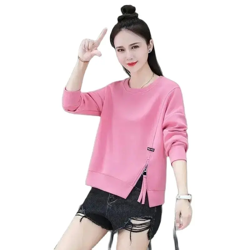 Short Casual shirt Women Spring Autumn Style 2024 New Loose Round Collar Pure Colour Top Fashion Zipper Tops Blouse Female
Short Casual shirt Women Spring Autumn Style 2024 New Loose Round Collar Pure Colour Top Fashion Zipper Tops Blouse Female