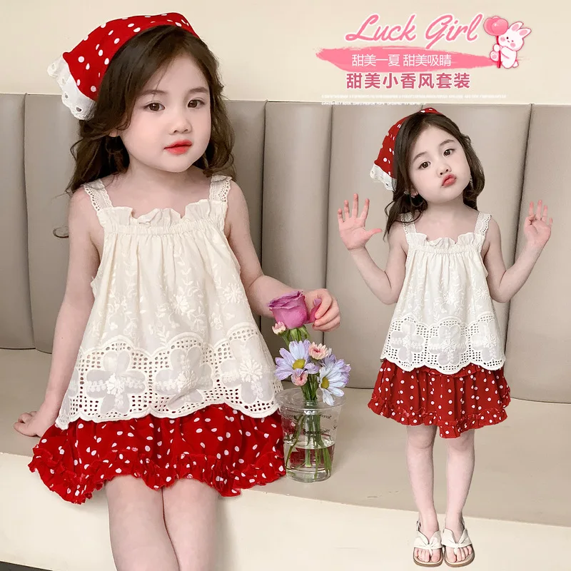 Girls Sweet Suspender Three-piece Set 2025 Summer New Fashion Little Girl Foreign Style Suit Small and Medium Children's Clothes
Girls Sweet Suspender Three-piece Set 2025 Summer New Fashion Little Girl Foreign Style Suit Small and Medium Children's Clothes