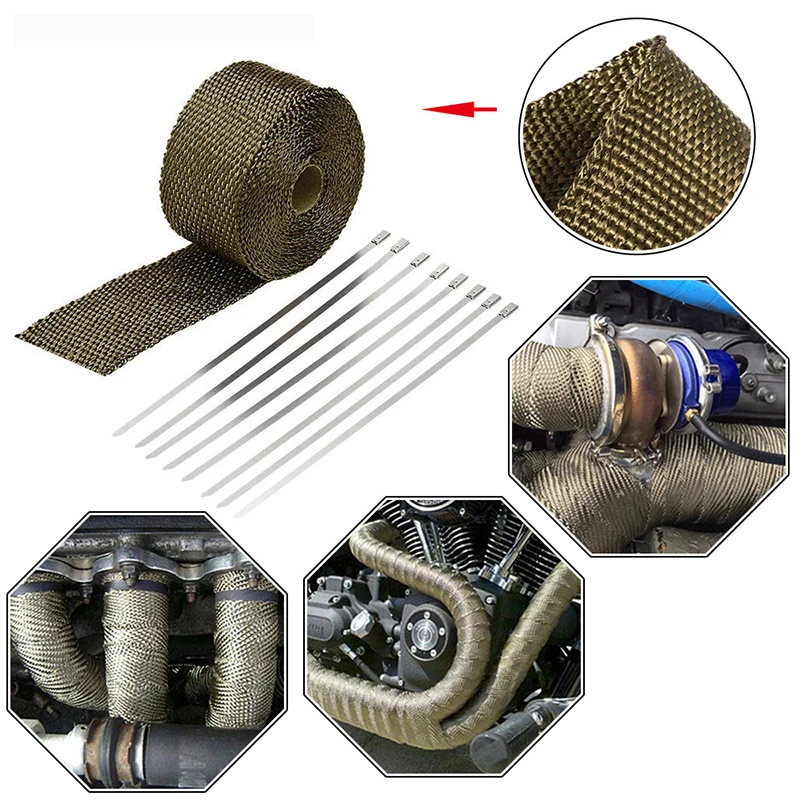 5M Roll Fiberglass Heat Shield Motorcycle Exhaust Thermal Tape Header Pipe Heat Wrap Tape Thermal Protection with Stainless Ties
5M Roll Fiberglass Heat Shield Motorcycle Exhaust Thermal Tape Header Pipe Heat Wrap Tape Thermal Protection with Stainless Ties
