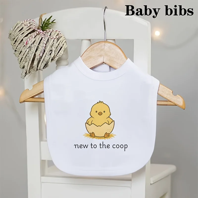 Baby Bibs with Cute Chick Hatching New to the Coop Design Snap Closure Drool Proof White Smock Bib for eat a meal Baptismal Gift
Baby Bibs with Cute Chick Hatching New to the Coop Design Snap Closure Drool Proof White Smock Bib for eat a meal Baptismal Gift