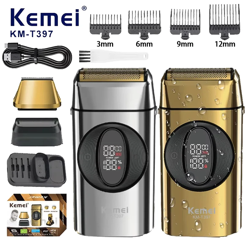 Kemei T397 Electric Shavers For Men Professional Waterproof Beard Trimmer Rechargeable Face Shaver Machine 9000rpm Reciprocating
Kemei T397 Electric Shavers For Men Professional Waterproof Beard Trimmer Rechargeable Face Shaver Machine 9000rpm Reciprocating