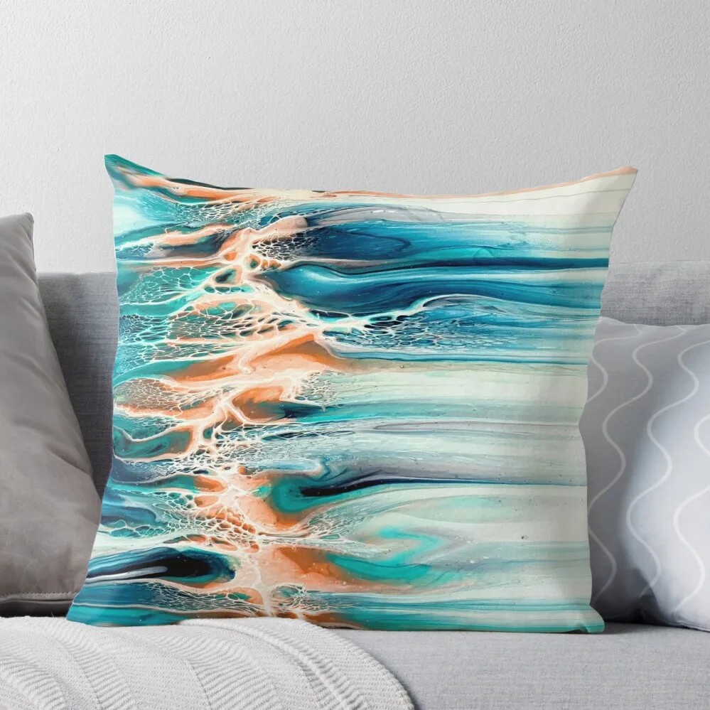Coral, Blue, Teal, and Grey Ocean Inspired Abstract Fluid Art Throw Pillow Room decorating items home decor items
Coral, Blue, Teal, and Grey Ocean Inspired Abstract Fluid Art Throw Pillow Room decorating items home decor items