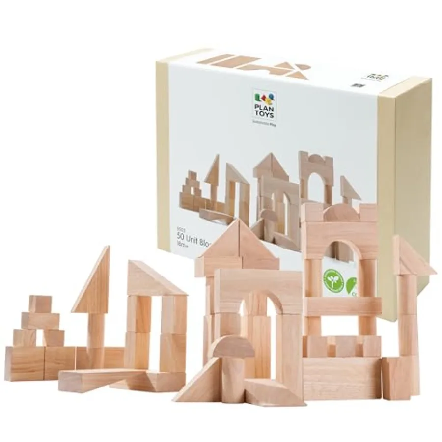 Unit Block building set for early childhood education: rubberwood, natural wood color, sustainably made with non-toxic paints a
Unit Block building set for early childhood education: rubberwood, natural wood color, sustainably made with non-toxic paints a