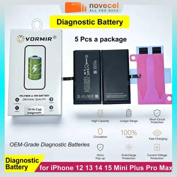 5Pcs High Capacity Diagnostic Battery for iPhone 12 13 14 15 Mini Pro Plus ProMax No Pop-up Polymer Lithium Replacement Parts
5Pcs High Capacity Diagnostic Battery for iPhone 12 13 14 15 Mini Pro Plus ProMax No Pop-up Polymer Lithium Replacement Parts