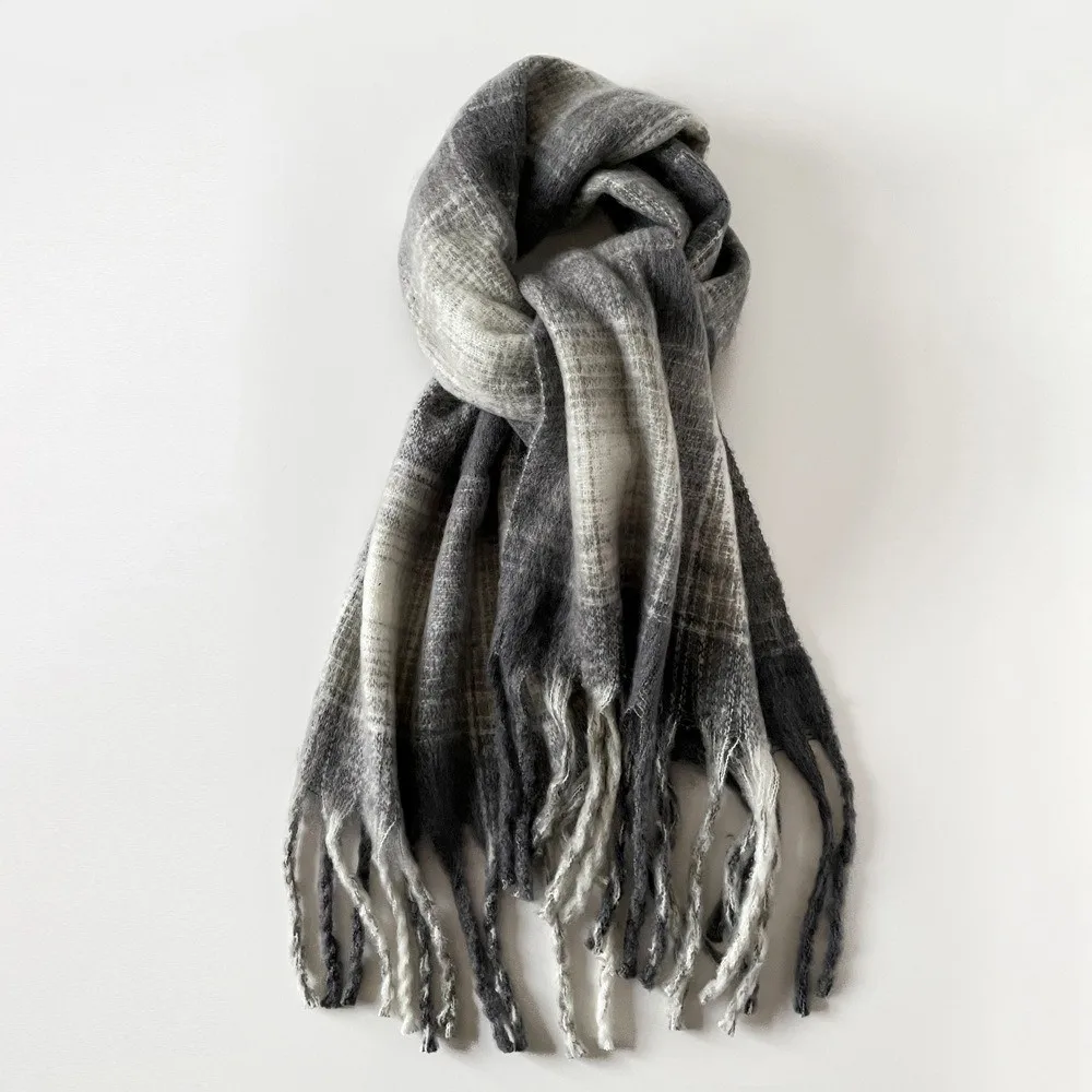 Classic Mohair Plaid Wool Scarf Tassel Winter Cashmere Scarves Korean Style Warm Long Shawl Women/Men
Classic Mohair Plaid Wool Scarf Tassel Winter Cashmere Scarves Korean Style Warm Long Shawl Women/Men