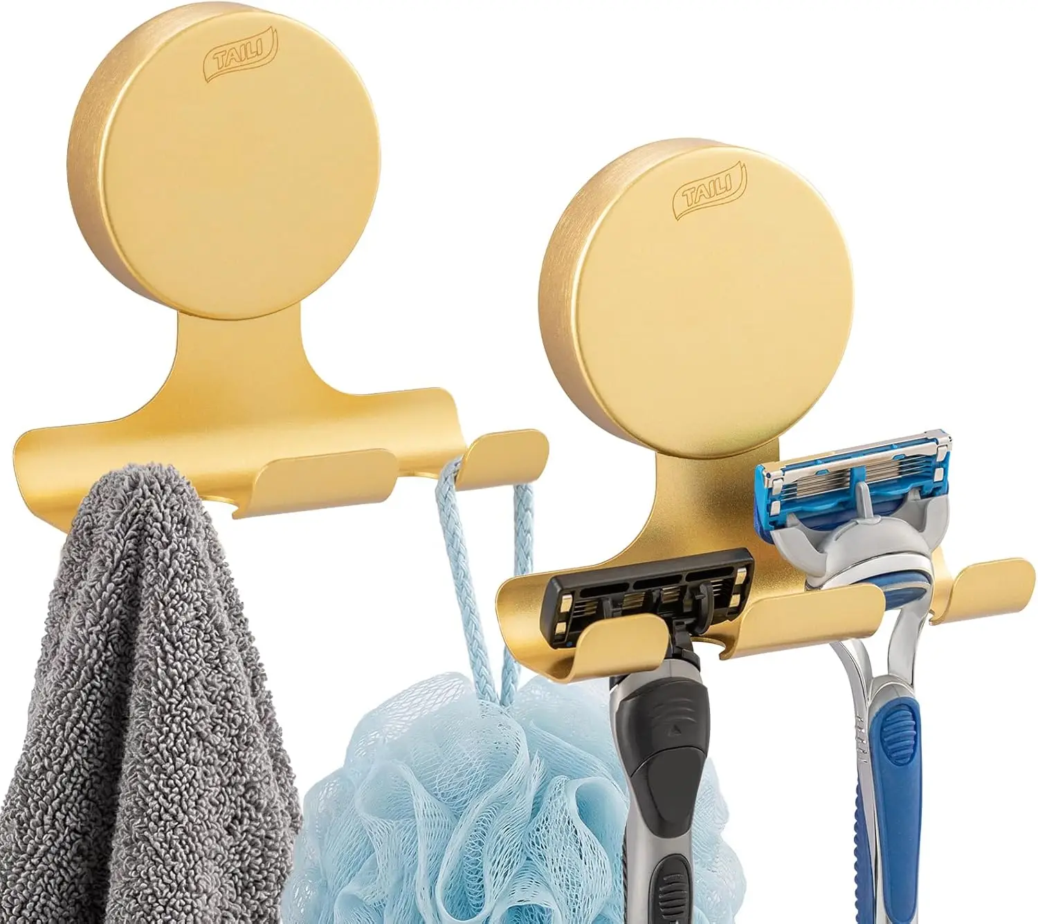 2 Pack Suction Cup Razor Holder, 304 Stainless Steel Bathroom Hooks for Towel and Shaver, Easy Install Shower Accessories, Gold
2 Pack Suction Cup Razor Holder, 304 Stainless Steel Bathroom Hooks for Towel and Shaver, Easy Install Shower Accessories, Gold