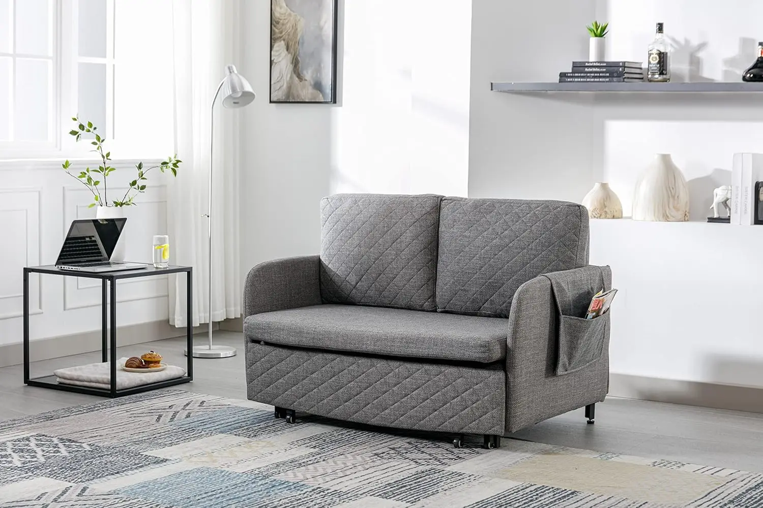 47 Linen Pull, Convertible Futon, Modern Loveseat Sleeper Pullout Bed,Sofa Cama Small Couch
47 Linen Pull, Convertible Futon, Modern Loveseat Sleeper Pullout Bed,Sofa Cama Small Couch